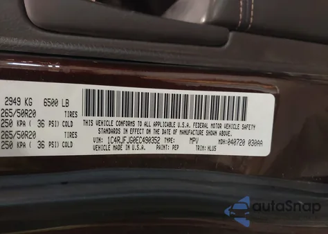 2014 Jeep Grand Cherokee Summit из США, поврежденный, VIN 1C4RJFJG0EC490352